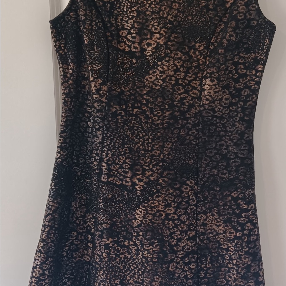 Luxology Black and Brown Midi Dress
